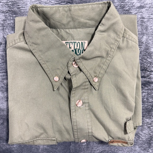 Woolrich Other - Woolrich Teton Utility Shirt Mens‎ Large Dill Green Short Sleeve 6210MW